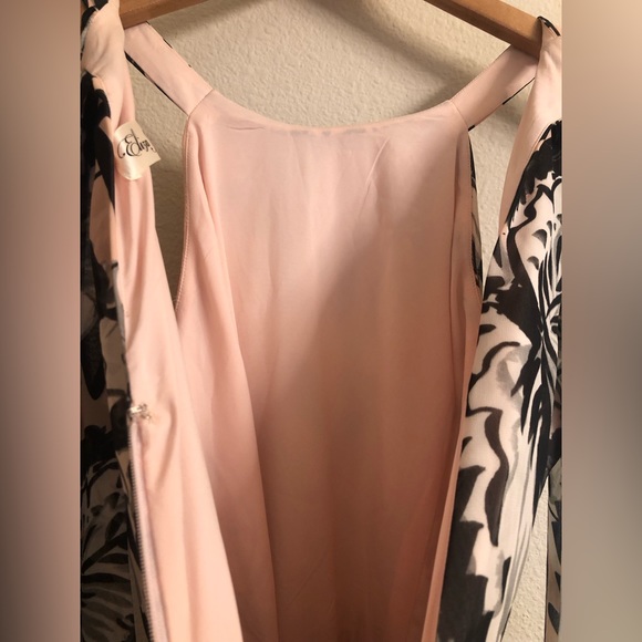 ✨ELIZA J FLORAL CHIFFON SLEEVELESS MAXI PROM DRESS SIZE 8 COLOR: BLUSH🌸 - Picture 7 of 11